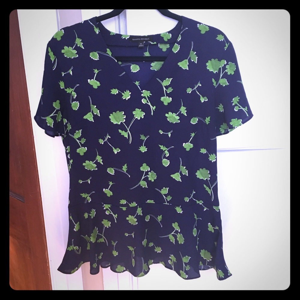 Banana Republic floral peplum top